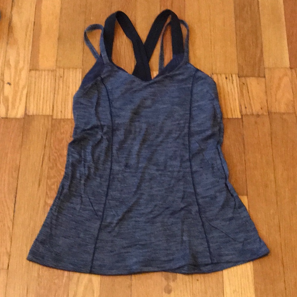 Blue tank built in bra lululemon high support